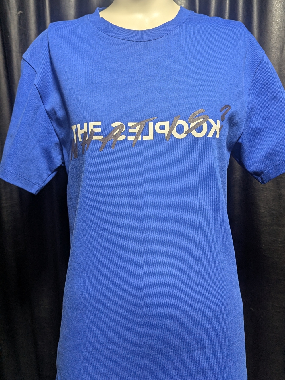 NWT The Kooples Paris Royal Blue Cotton & Print Graphic Tee - XS